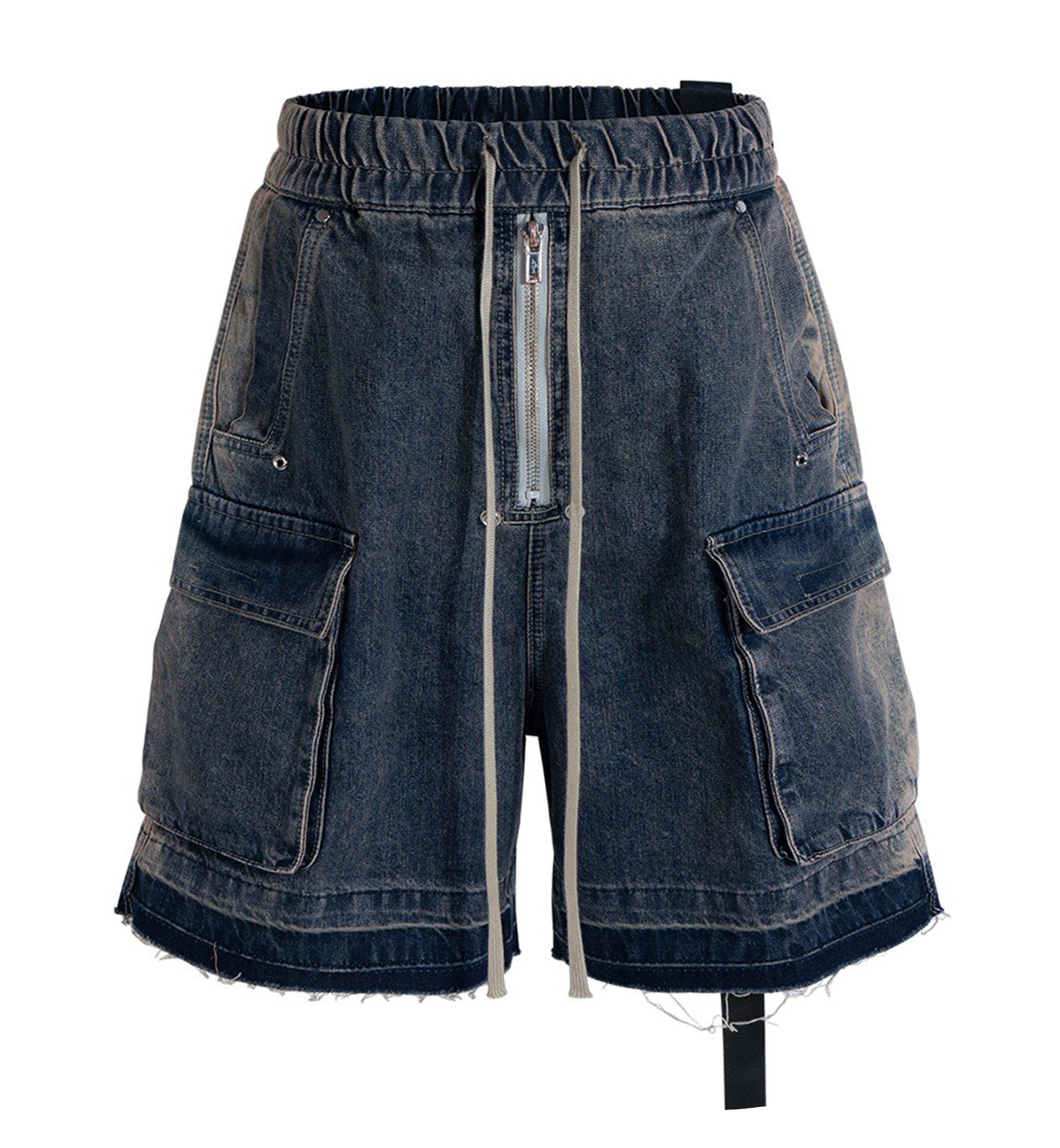 AZUL DRAWSTRING DENIM CARGO SHORTS